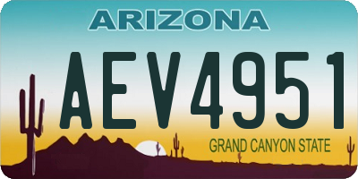 AZ license plate AEV4951
