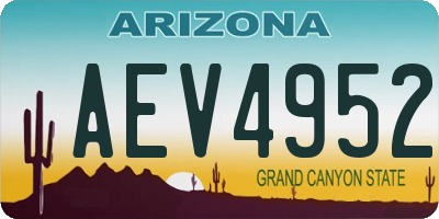 AZ license plate AEV4952