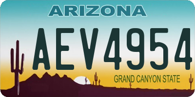 AZ license plate AEV4954