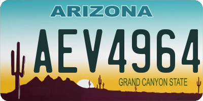 AZ license plate AEV4964