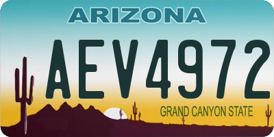 AZ license plate AEV4972