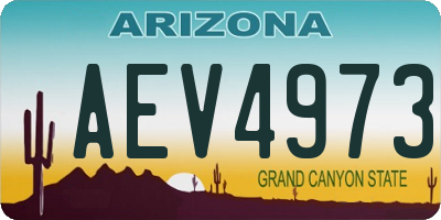 AZ license plate AEV4973