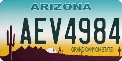 AZ license plate AEV4984