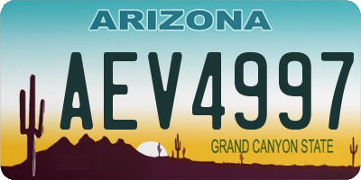 AZ license plate AEV4997