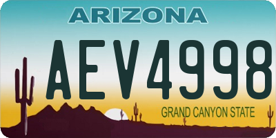 AZ license plate AEV4998