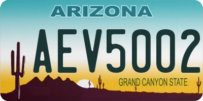 AZ license plate AEV5002