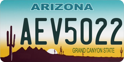 AZ license plate AEV5022