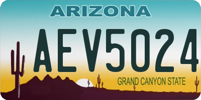 AZ license plate AEV5024