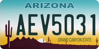 AZ license plate AEV5031