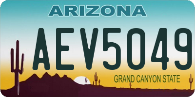 AZ license plate AEV5049