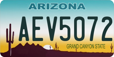AZ license plate AEV5072