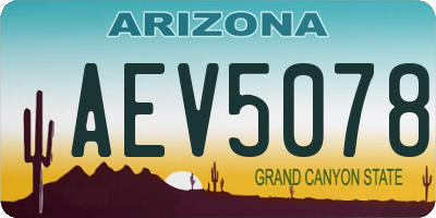 AZ license plate AEV5078