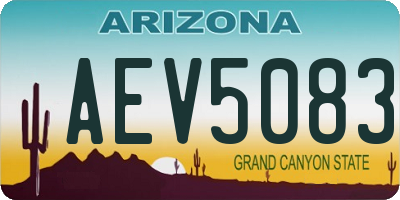 AZ license plate AEV5083