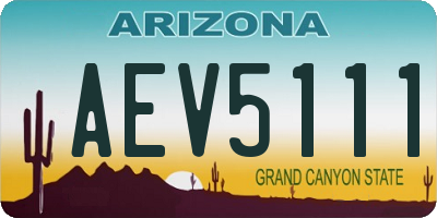 AZ license plate AEV5111