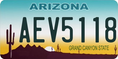 AZ license plate AEV5118