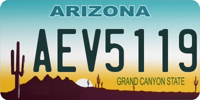 AZ license plate AEV5119