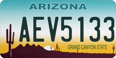 AZ license plate AEV5133