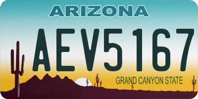 AZ license plate AEV5167