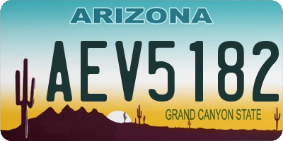 AZ license plate AEV5182