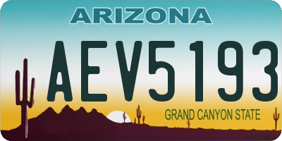 AZ license plate AEV5193