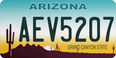 AZ license plate AEV5207