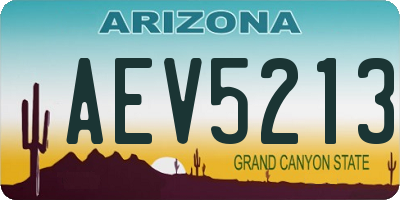AZ license plate AEV5213