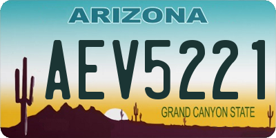 AZ license plate AEV5221