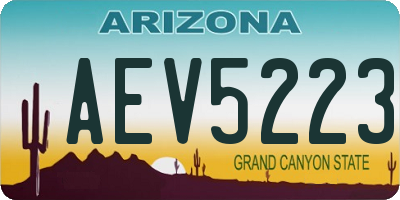 AZ license plate AEV5223