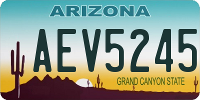 AZ license plate AEV5245