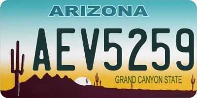 AZ license plate AEV5259