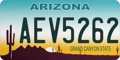 AZ license plate AEV5262