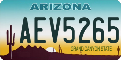 AZ license plate AEV5265