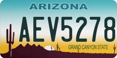 AZ license plate AEV5278