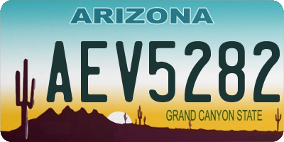 AZ license plate AEV5282