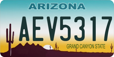 AZ license plate AEV5317