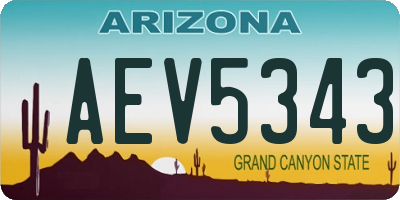 AZ license plate AEV5343