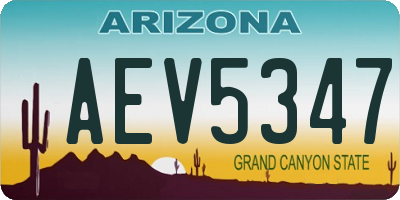 AZ license plate AEV5347