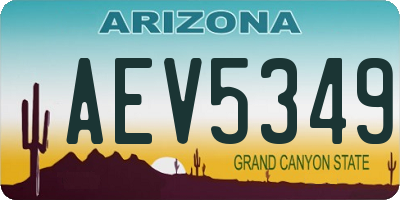 AZ license plate AEV5349