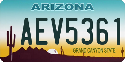 AZ license plate AEV5361