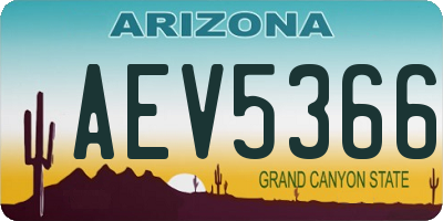 AZ license plate AEV5366