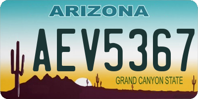 AZ license plate AEV5367