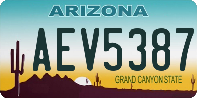 AZ license plate AEV5387