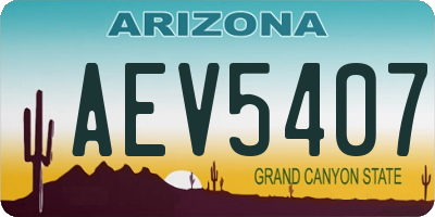 AZ license plate AEV5407