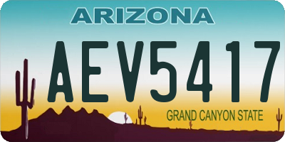 AZ license plate AEV5417