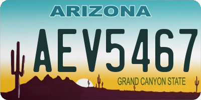 AZ license plate AEV5467