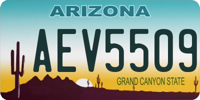 AZ license plate AEV5509