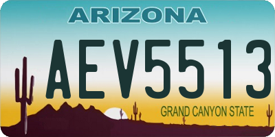AZ license plate AEV5513