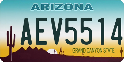 AZ license plate AEV5514