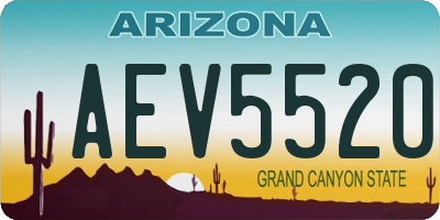 AZ license plate AEV5520