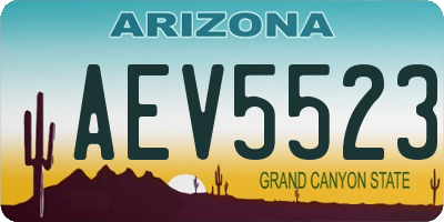 AZ license plate AEV5523